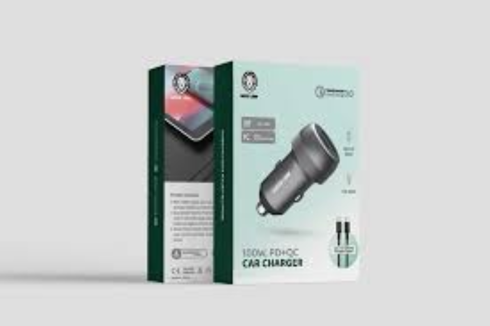 GREEN LION PD+QC CAR CHARGER W TYPE C-C CABLE 1M